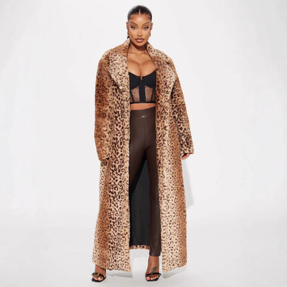 Damen-Mantel, Loose Fit, Kunstfell, Tiermuster 2