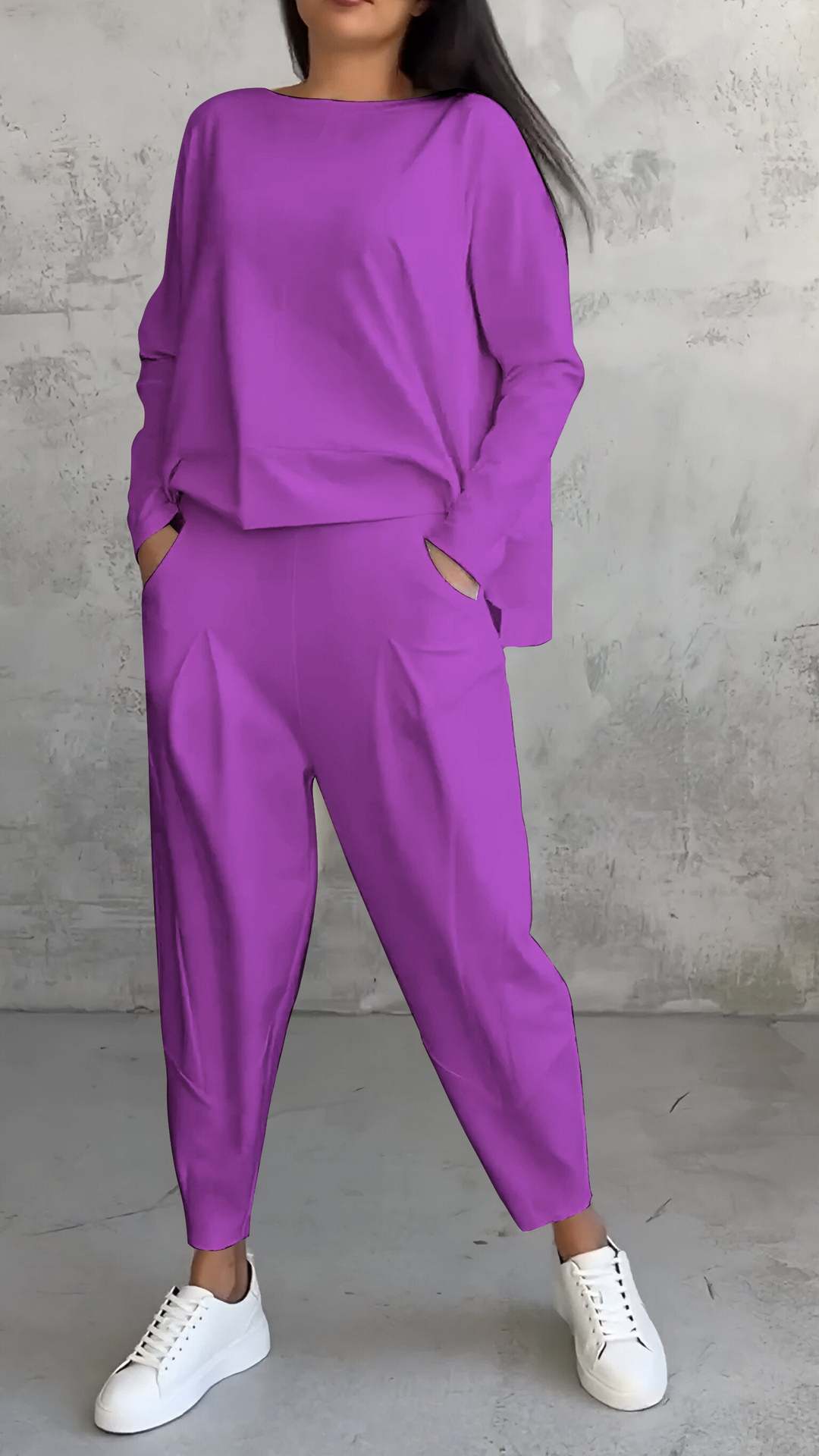 Damen-Haremshose im Urban-Stil mit langärmeligem Top, Polyester und Spandex, Taschen, lange Hose, S-5XL 14