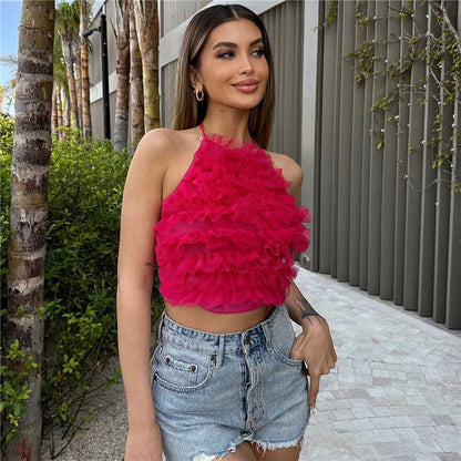 Damen Crop-Top Flauschig Polyester Weich 1
