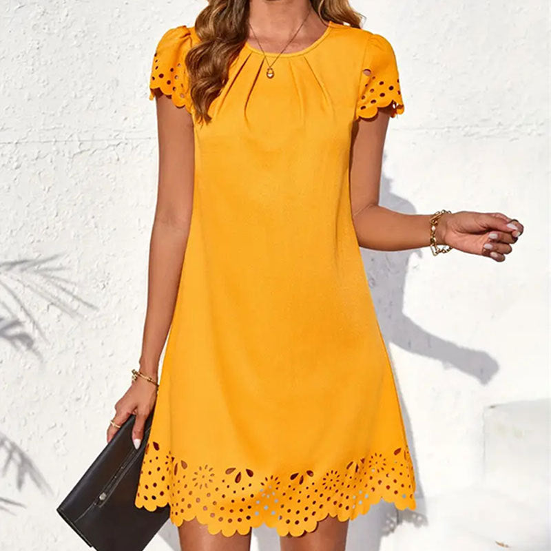 Damen-Sommerkleid, Lochmuster, leichtes Material, perfekt für Mittsommer und Hochzeitsgast 3