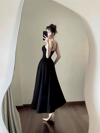 Maxikleid Damen Fließendes Rock Spaghettiträger Weicher Stoff-5