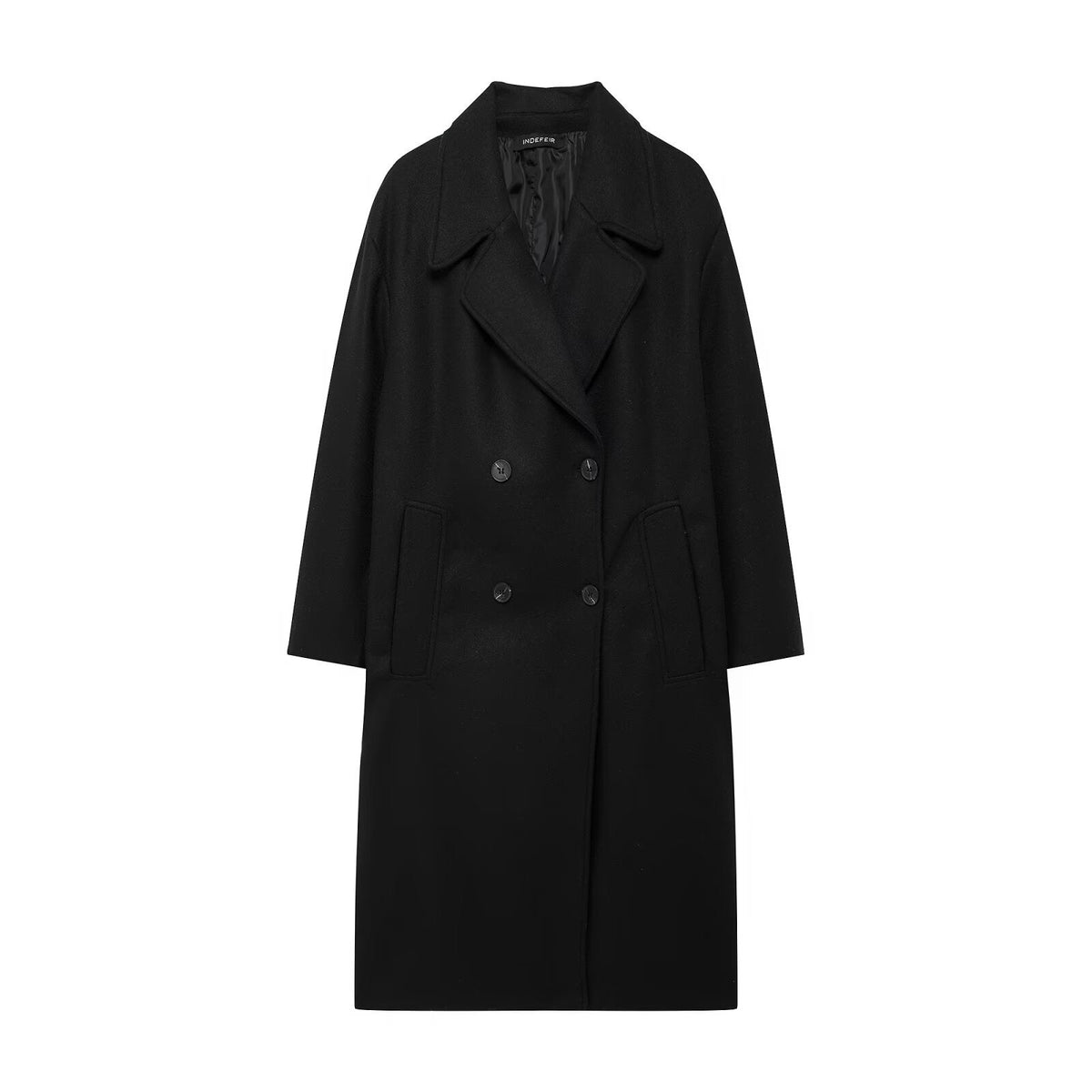 Damen-Mantel Kurz Doppelknopf Polyester mit Flügelärmeln-4