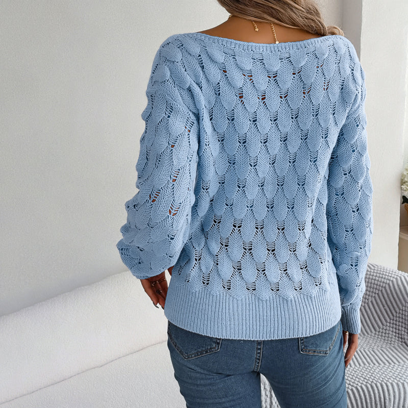Damen-Lochstrickpullover, luftiges Design, weiches Material 6