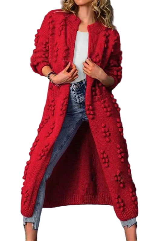 Lange Strickjacke Damen Elegantes Wolle Vielseitig-1