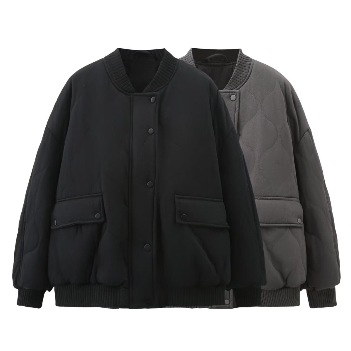 Damenjacke Pilotjacke Casual Baumwolle Polyester Lockere Passform-3