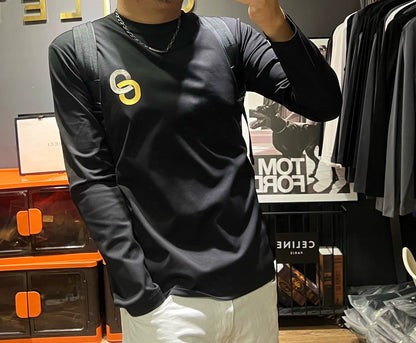 Herren-T-Shirt, langärmelig, doppelseitig, weiche Baumwolle-2