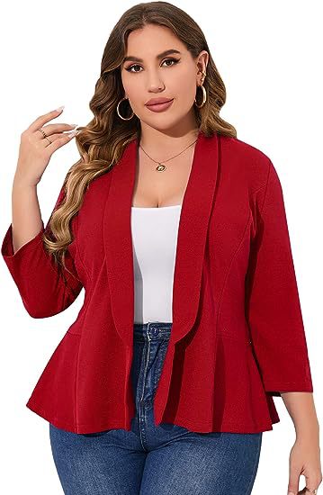 Damen Blazer A-Linien Spandex mit leichten Rüschen für Elegante Anlässe-1