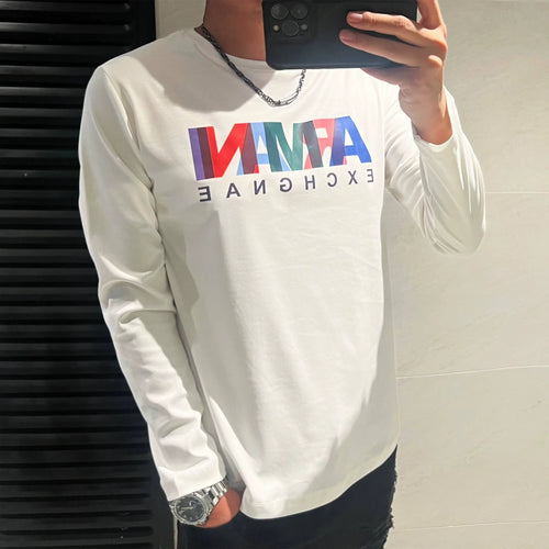 Unisex-Langarm-T-Shirt, Baumwolle, Rundhalsausschnitt-1