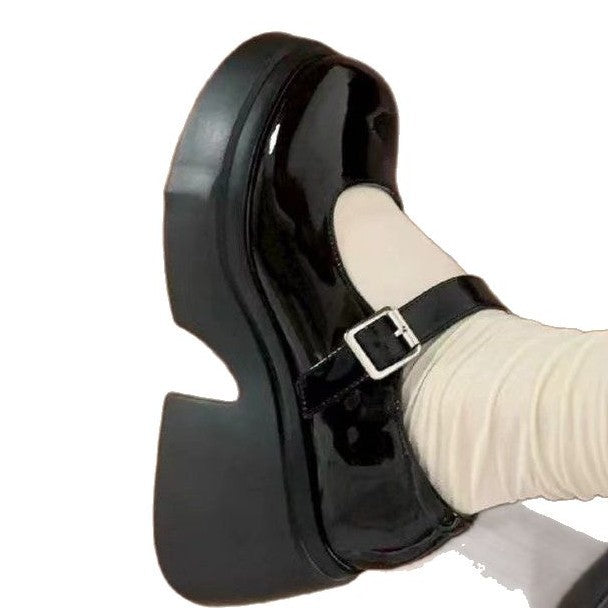 Damen Schuhe Mary Jane Chunky-Absätze Hochwertiges Farbleder-6