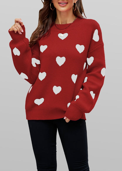 Lindex Damenpullover Strick mit Herzmuster aus Viskosefaser-6