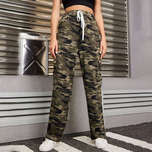 Damen-Cargohosen im perforierten Design mit Camouflage, atmungsaktivem Stoff und Seitentaschen – leichte und luftige Passform 1