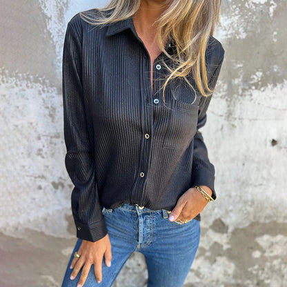 Damen-Taschenbluse, mit Tartan, Kragen, weiche Baumwolle-4