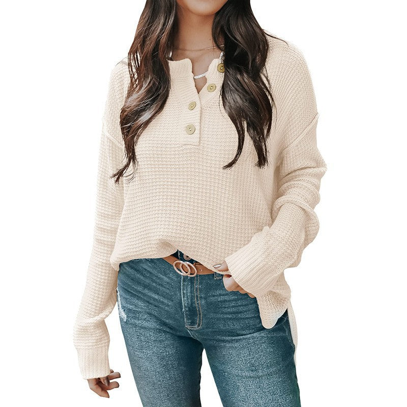 Damen-Strickpullover, V-Ausschnitt, langärmelig, Acryl-1