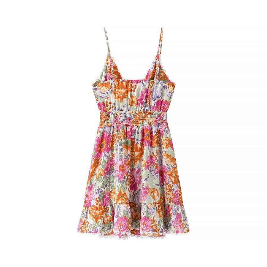 Damen-Sommerkleid, geblümtes Design, lässige Baumwolle 2