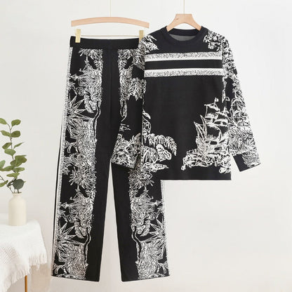Damen-Hose, weite Beine, urbanes Elasthan-1