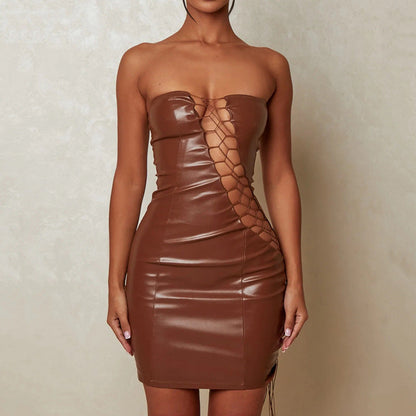 Damenkleid Figurbetont Mittelhohe Taille Kurzer Rock Stretch Polyester-2