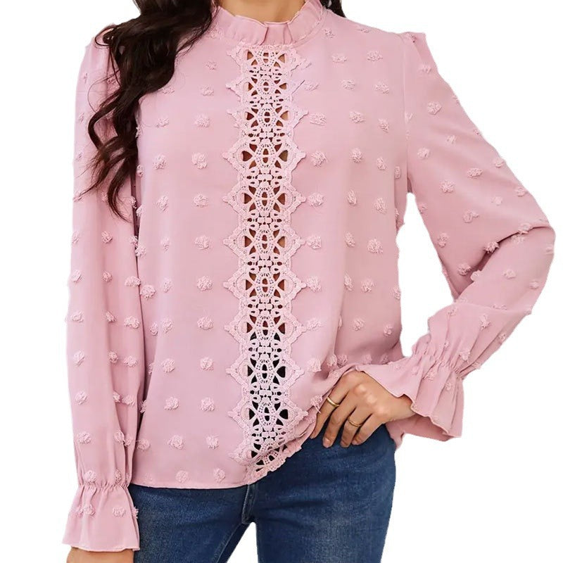 Damen-Chiffonbluse Leicht Dekorative Details-6