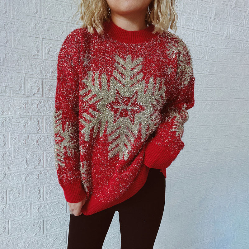 Damen-Weihnachtspullover, klassisches Design, weich, atmungsaktiver Stoff-1