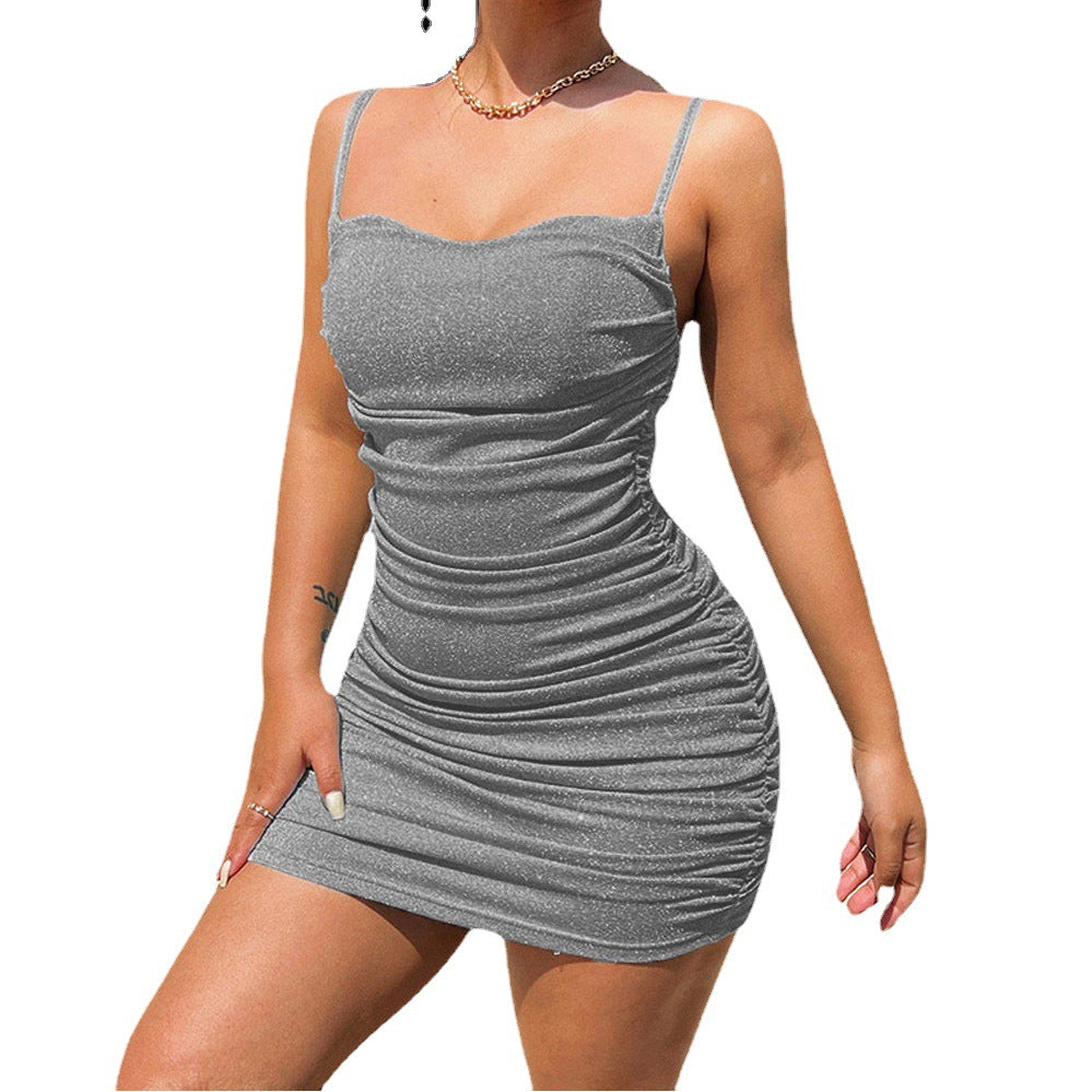 Damen-A-Linien-Kleid, ohne Ärmel, Baumwollgemisch-5