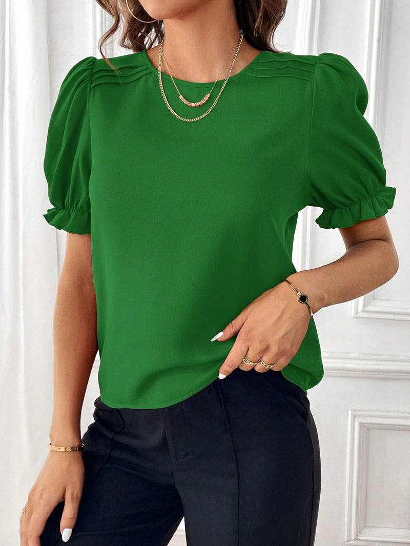 Variant image for Damen-Party-Tops mit Rundhalsausschnitt und Laternenärmel aus Polyester-16