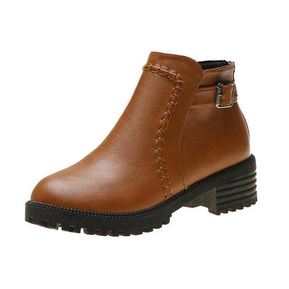Damen-Knöchelstiefel, dekorative Nähte, synthetisches Leder 1