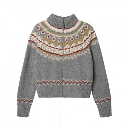 Damen-Cardigan, Pullover, Wollmischung, skandinavisches Muster 6
