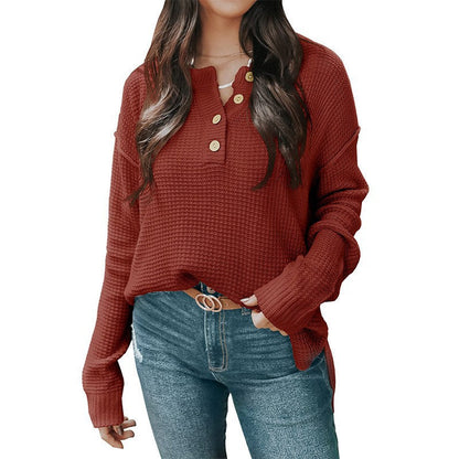 Damen-Strickpullover, V-Ausschnitt, langärmelig, Acryl-5