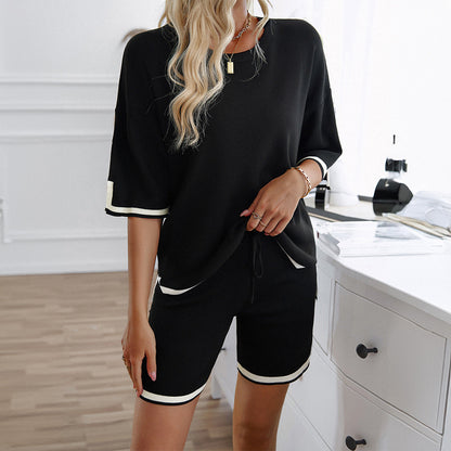 Variant image for Damen-Hosen-Set, kurzärmelig, Pullover, cool, Seide, für Sommerkleidung-15