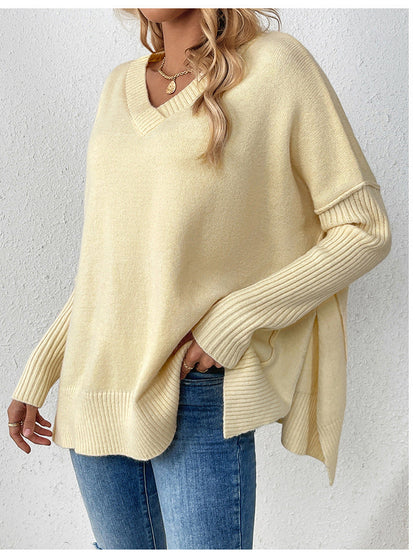 Damen-Strickpullover, V-Ausschnitt, Acryl, langärmelig-4