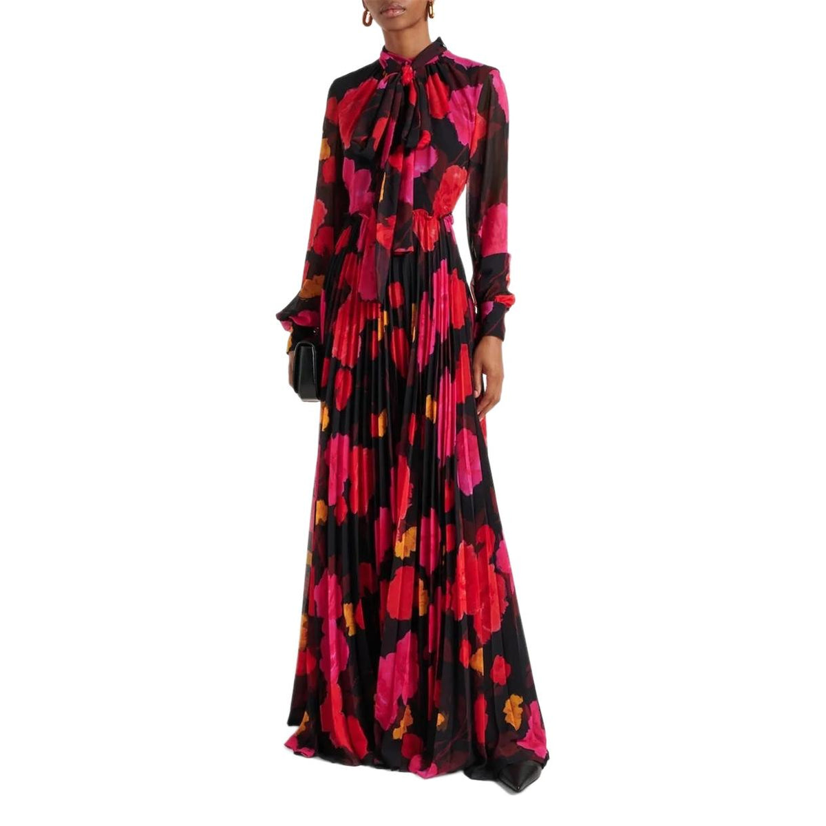 Damen-Kleid, Slim Fit, Stehkragen, bedruckt, langer Ärmel, hochwertiger Stoff-6