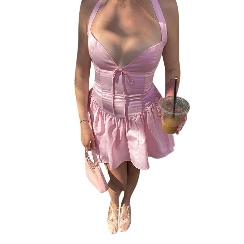 Damen-Kleid, kurz, Spitzendetails, voluminöser Rock, hochwertiges Polyester-6