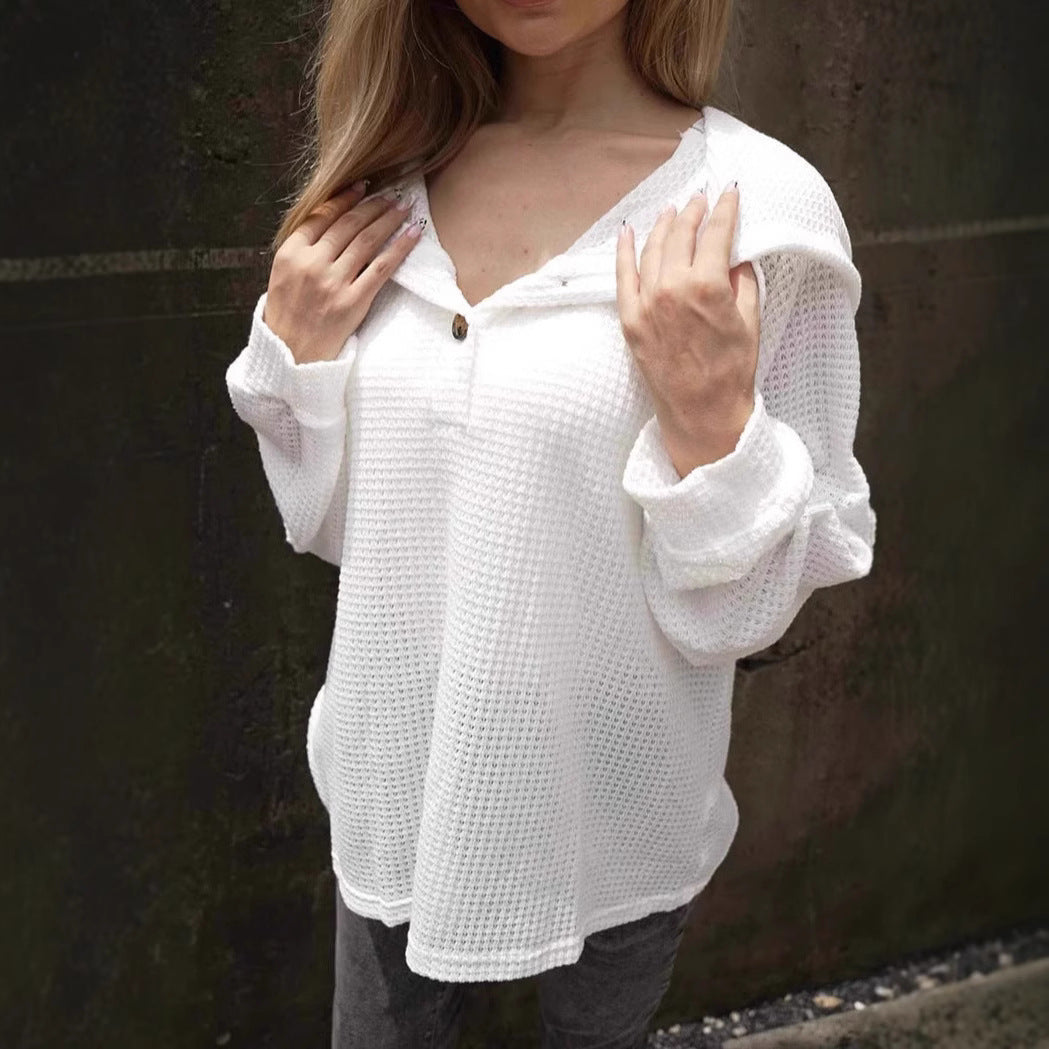 Damen-Hoodie, mit Knopf und Kordelzug, Polyester-3