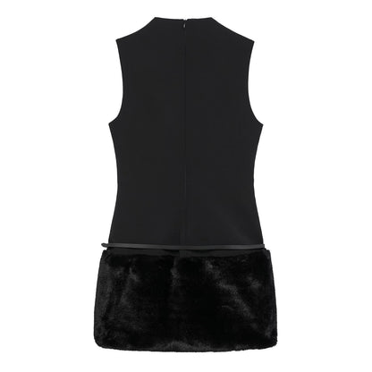 Damen-Kleid A-Linienform Patchwork Polyester-2