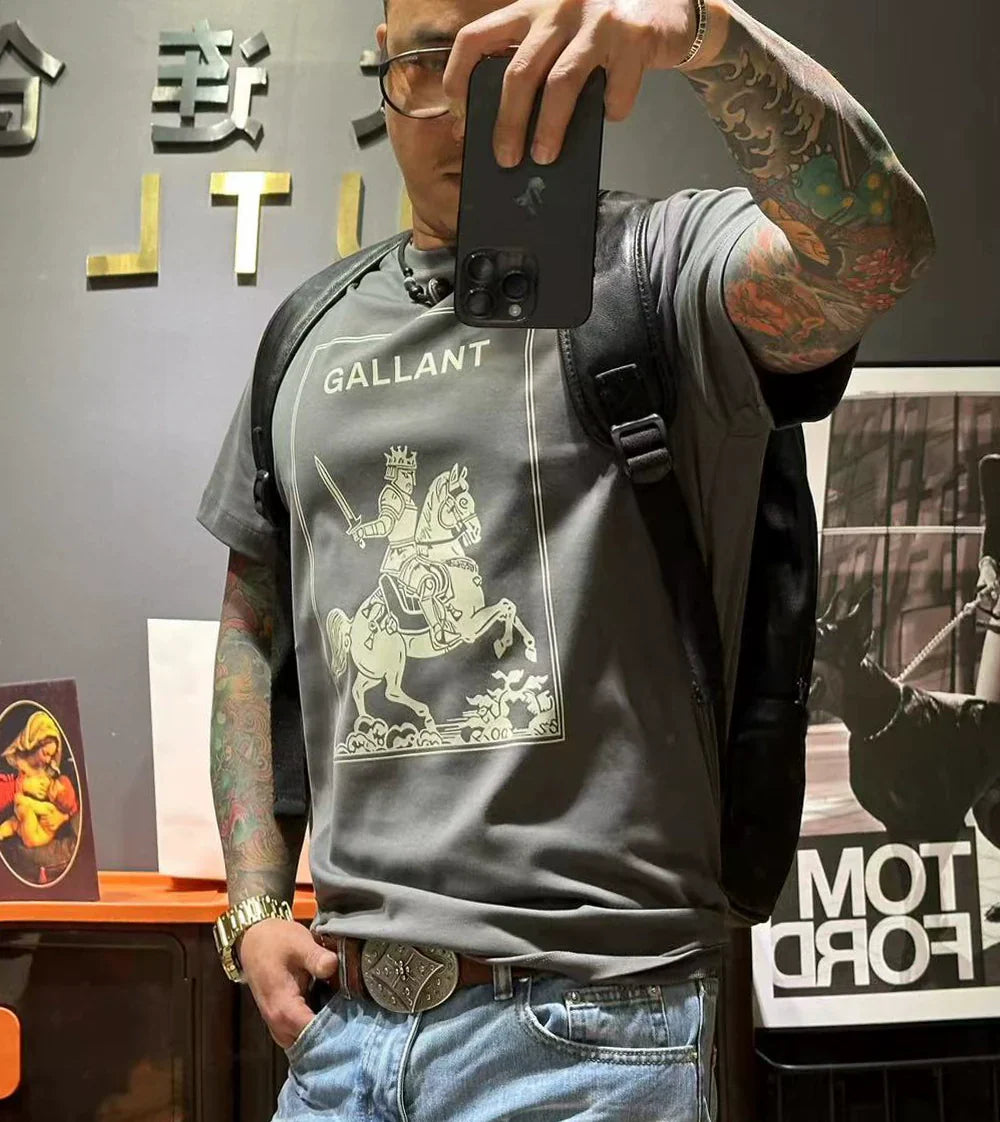 Herren-T-Shirt, Eisseide, Baumwolle, Rundhals, kurze Ärmel 1
