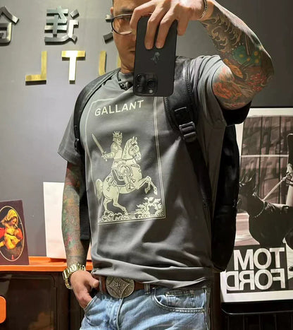 Herren-T-Shirt, Eisseide, Baumwolle, Rundhals, kurze Ärmel 1