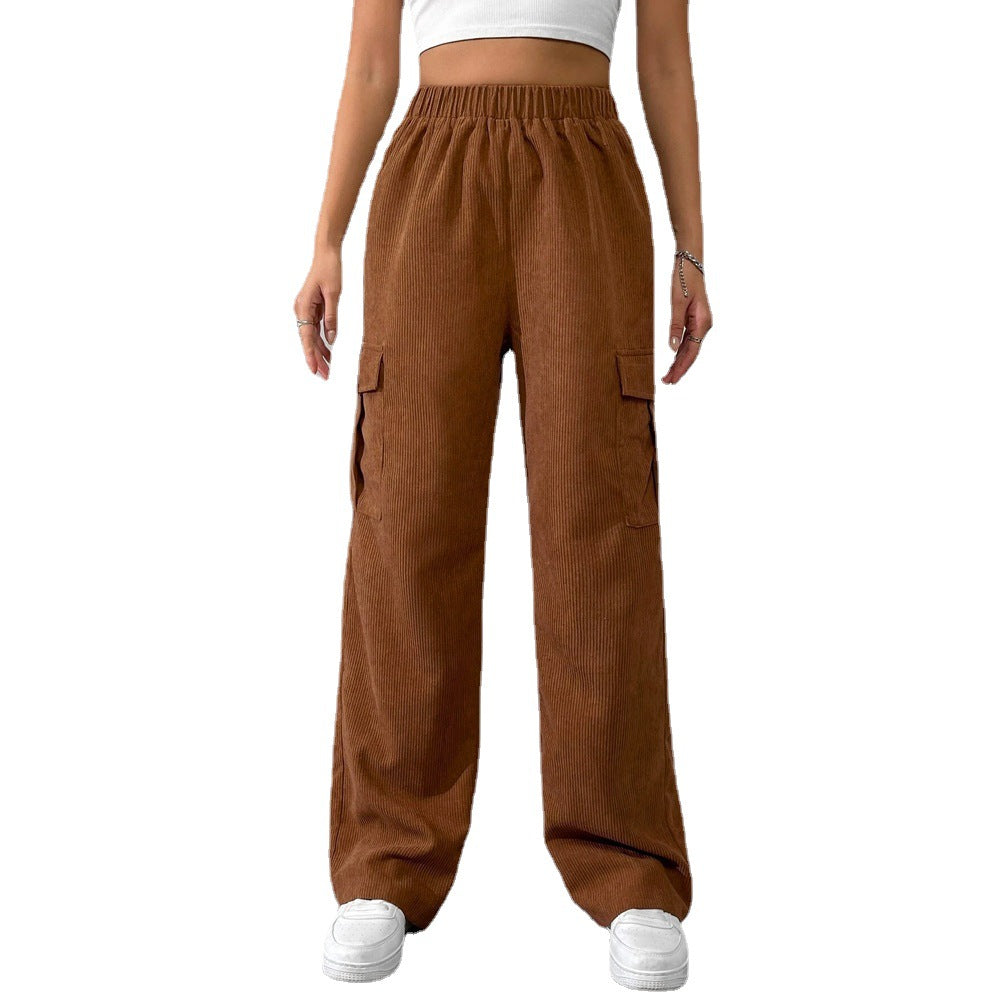 Damen-Cargohose, langer Schnitt, strukturierte Baumwolle, mit weiten Seitentaschen 6