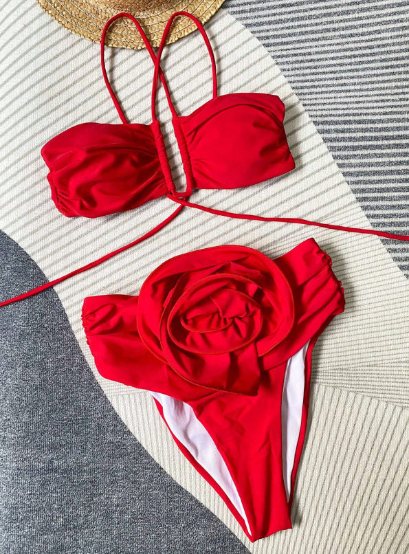 Damen Bikini mit Rüschen Details und Verstellbare Riemen in Hochwertig Elastischer Stoff 7