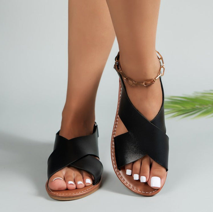 Damen-Riemchensandalen, Querdesign, synthetische Materialien-5