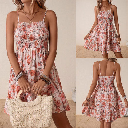 Damen-Midikleid, geblümt, mit verstellbaren Trägern, Polyester-2