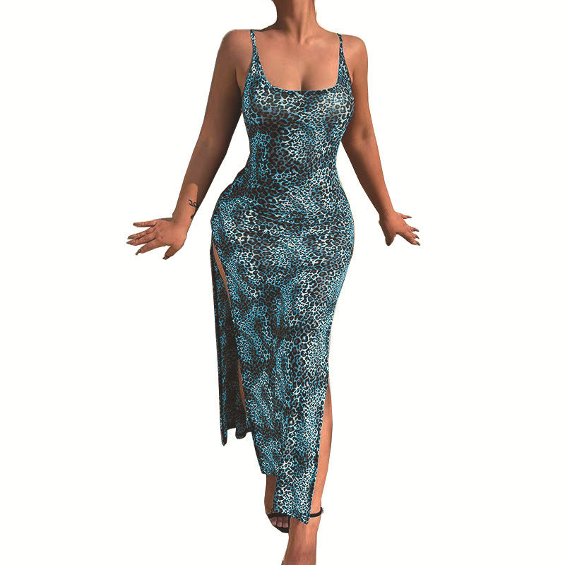 Damen-A-Linien-Kleid, Leopardendruck, Polyester-4