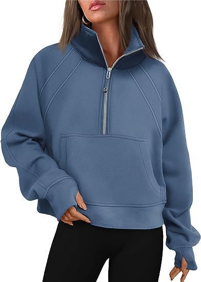 Damen-Fleecepullover, kurz, Stehkragen, Slim Fit, Polyester-4