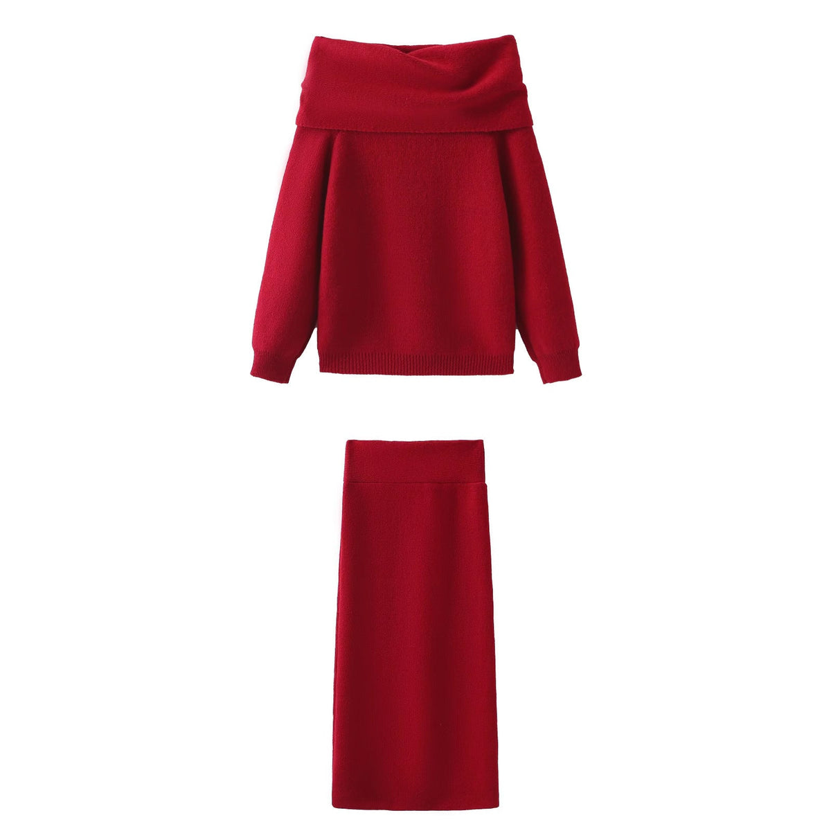 Damen-Strickpullover, langärmelig, monochromes Polyester-2