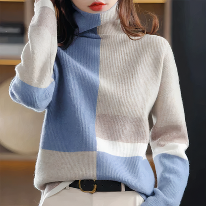 Variantenbild für gestrickten Damenpullover mit Retro-Rollkragen, aus 100% hochwertigem Stoff-3