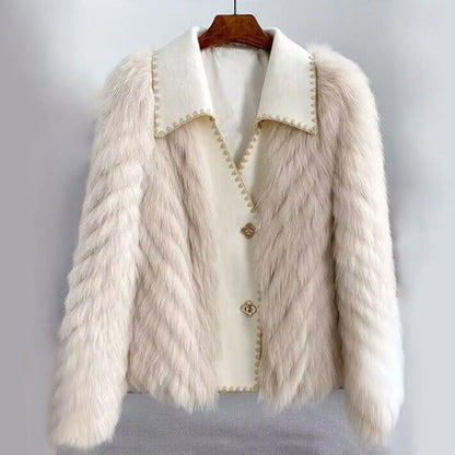 Damen-vintage-Mantel, gemütlich, hochwertig, Stoff 3