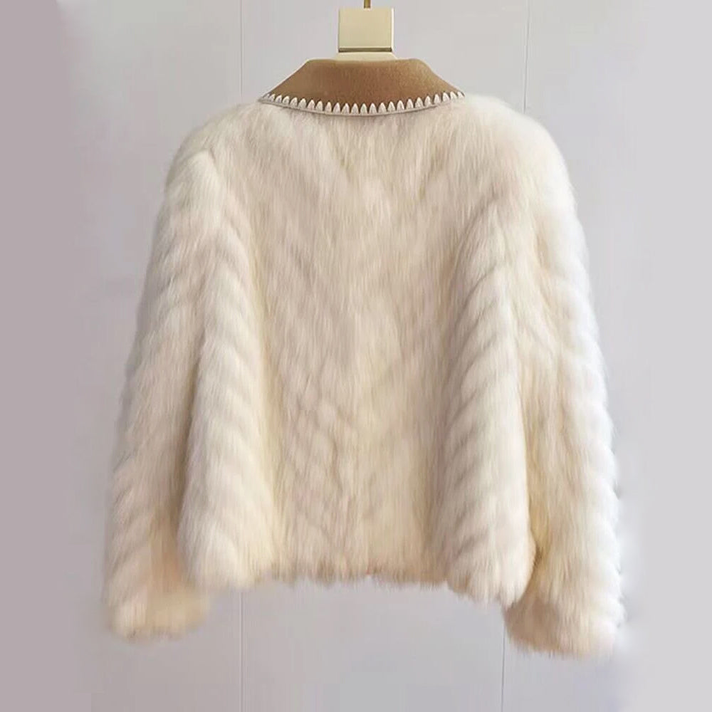 Damen-vintage-Mantel, gemütlich, hochwertig, Stoff 2