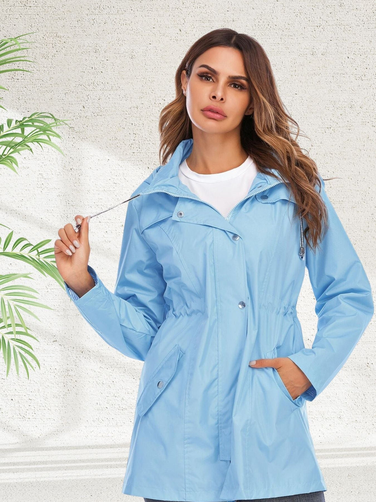 Damenjacke Wasserabweisend Leicht Normale Passform-5