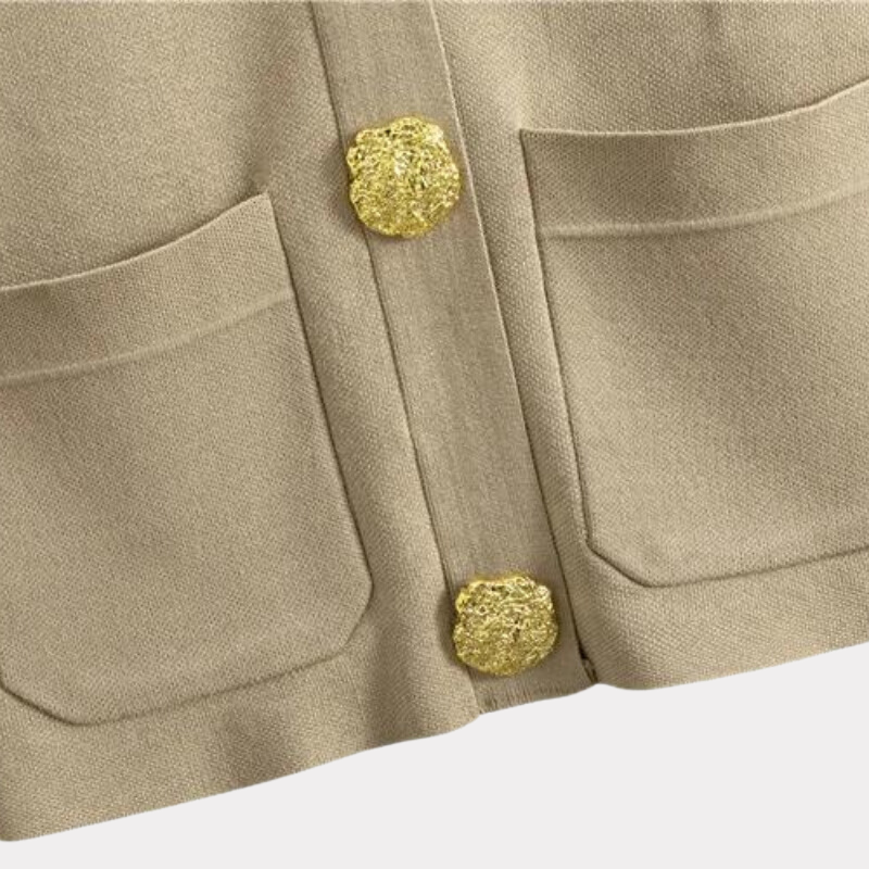 Damen-Strickhose, Set, V-Ausschnitt, Stoffmischung, weite Beine-3