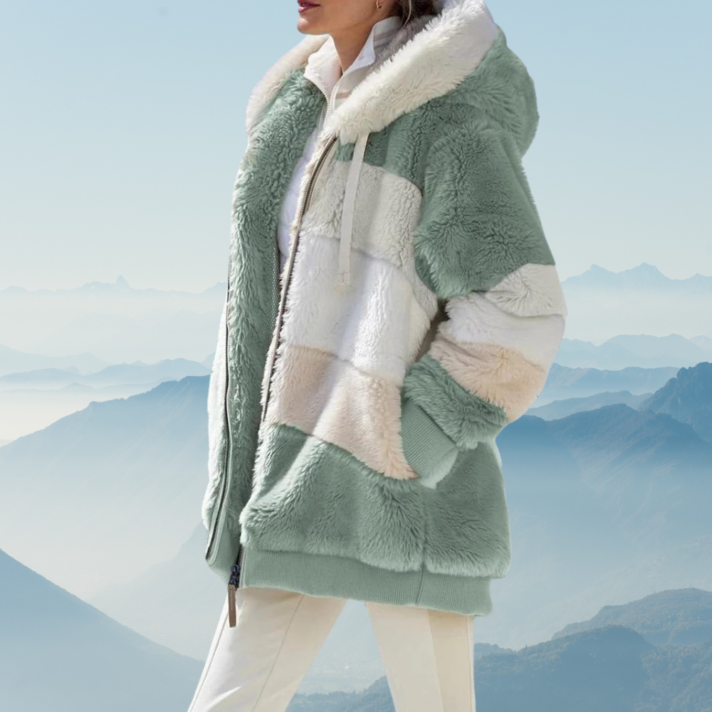 Damen-Fleecejacke, Oversize, weiches Polyester, Fleece 1