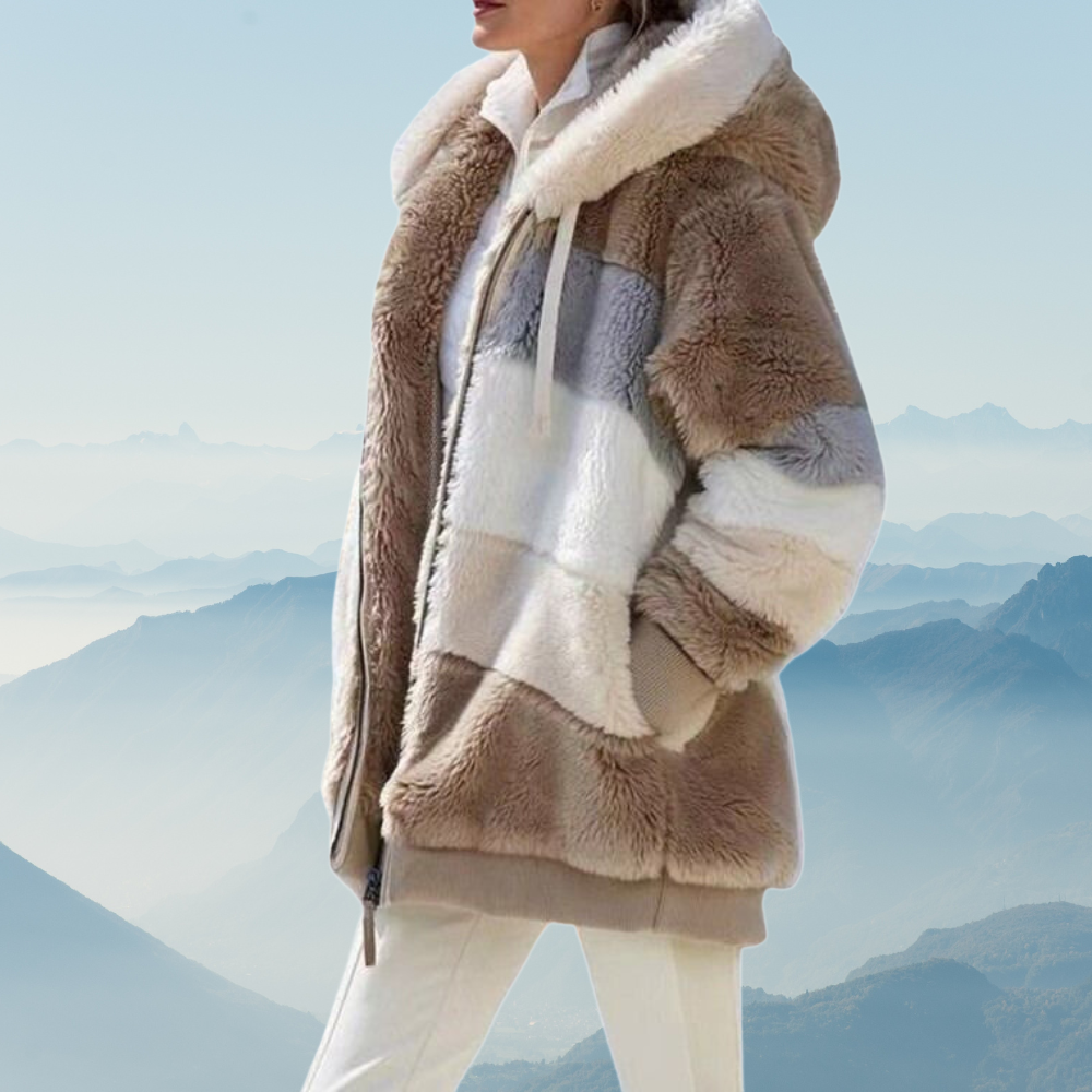 Damen-Fleecejacke, Oversize, weiches Polyester, Fleece 10