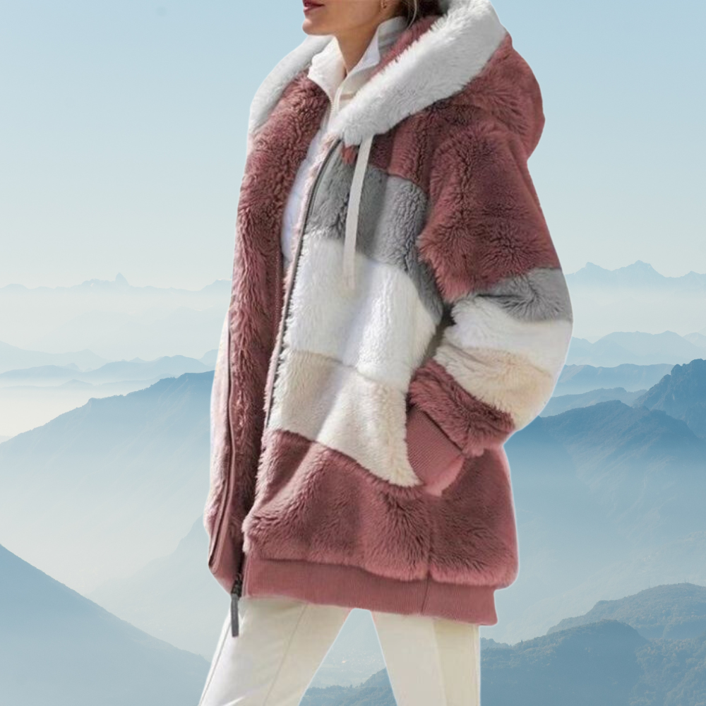 Damen-Fleecejacke, Oversize, weiches Polyester, Fleece 5